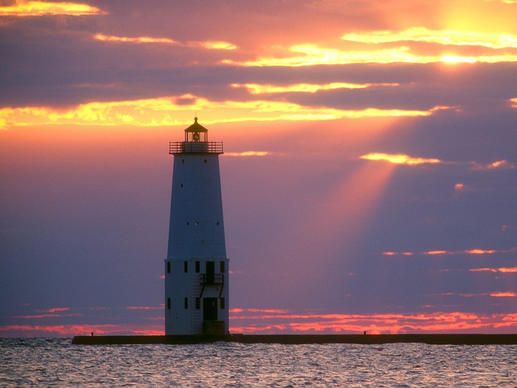 Breakwater Light on Lake Michigan, Frankfort, Michigan